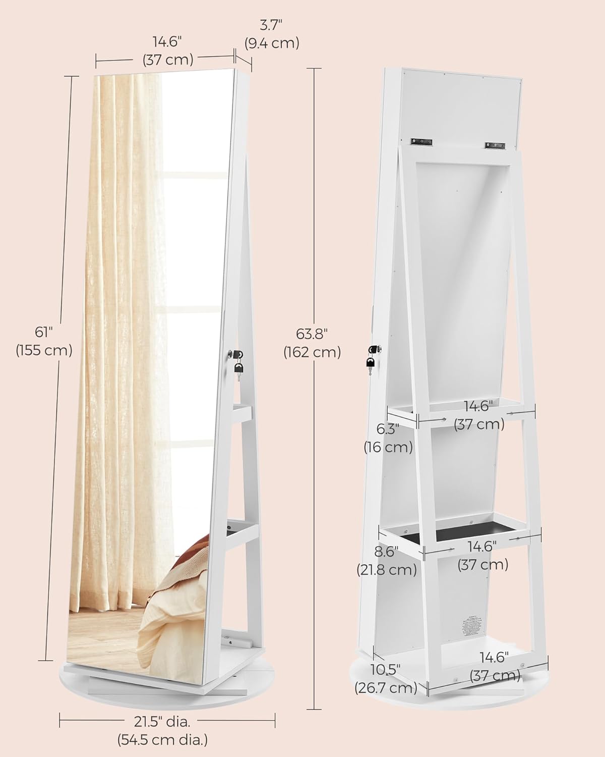 Espelho Estante e Porta-Joias — LIQUIDAÇÃO