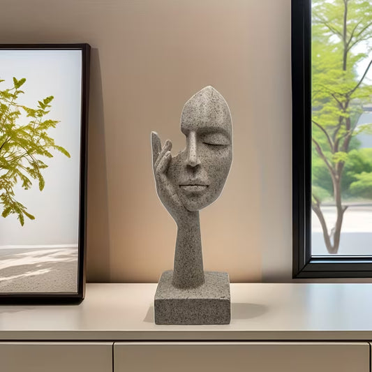 Máscara Escultural Contemporânea em Resina Premium