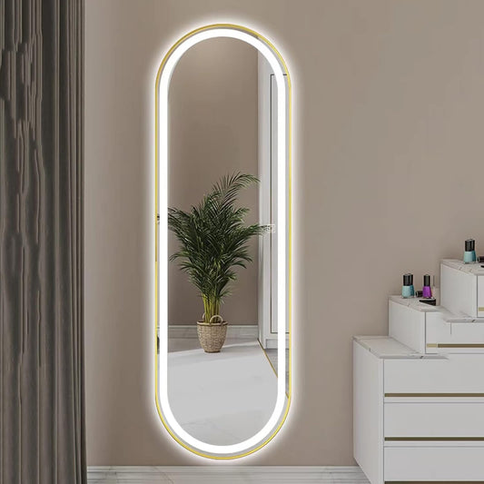 Espelho Pinterest Oval Esmerilado com LED TOUCH | 170x70 cm