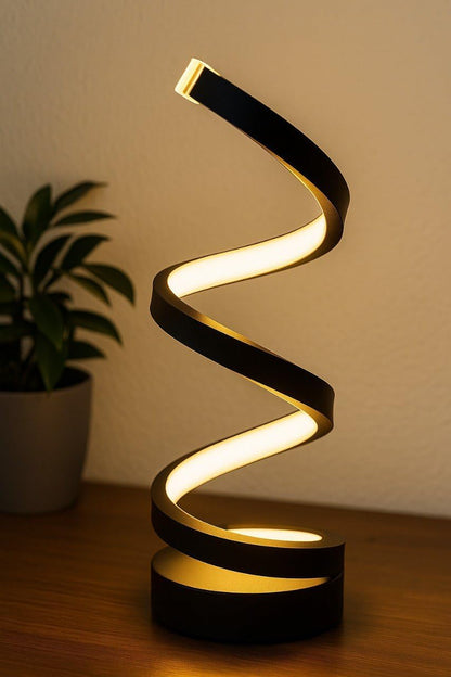 Luminária de Mesa Espiral LED – Estilo Moderno Premium