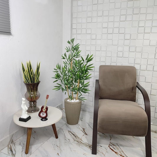 Arranjo de Bambu Artificial Alto – Vaso Premium em Polietileno